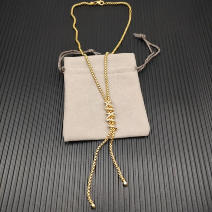 David Yurman Gold Helena Y Necklace – 3mm Chain,