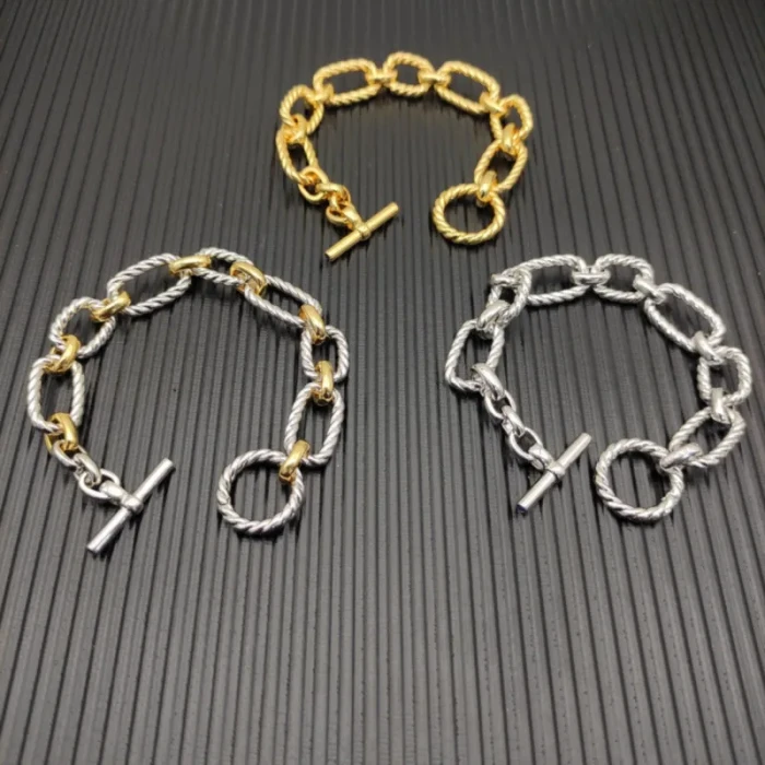 David Yurman Gold Twisted Cable Bracelet, 19cm