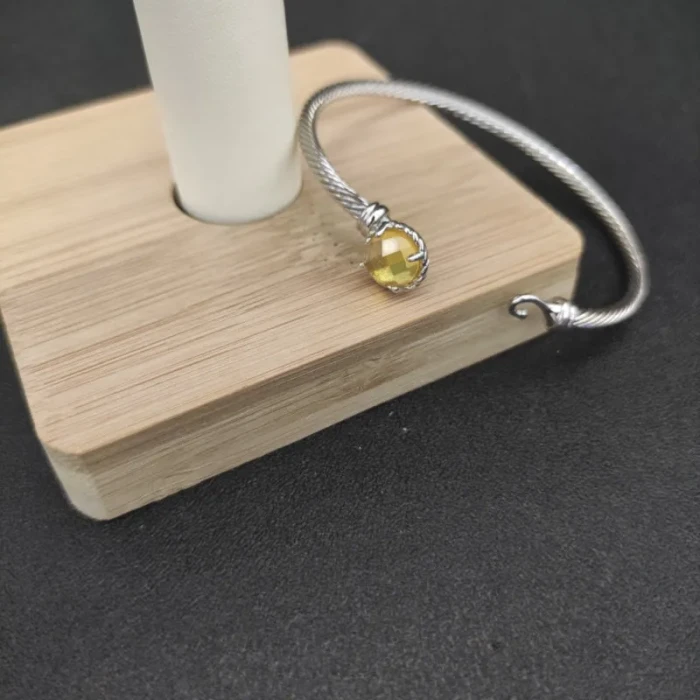 David Yurman 3mm Yellow Diamond Cable Cuff Bracelet