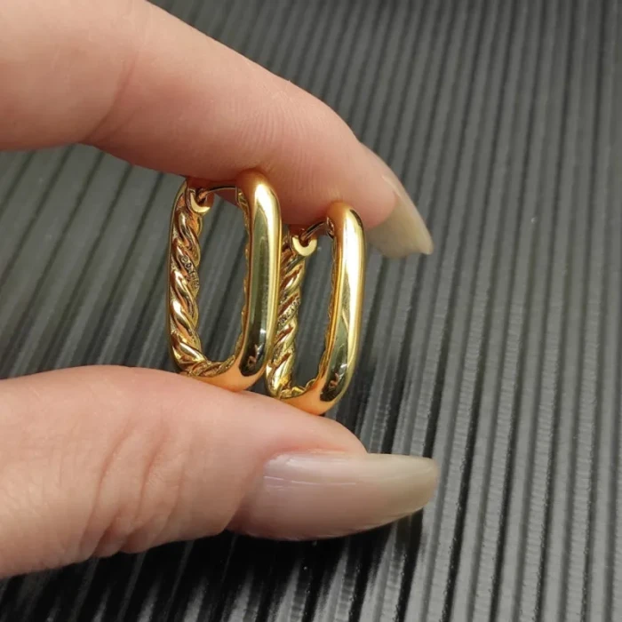 David Yurman Gold 24.3×15.9mm Smooth Hoop Earrings