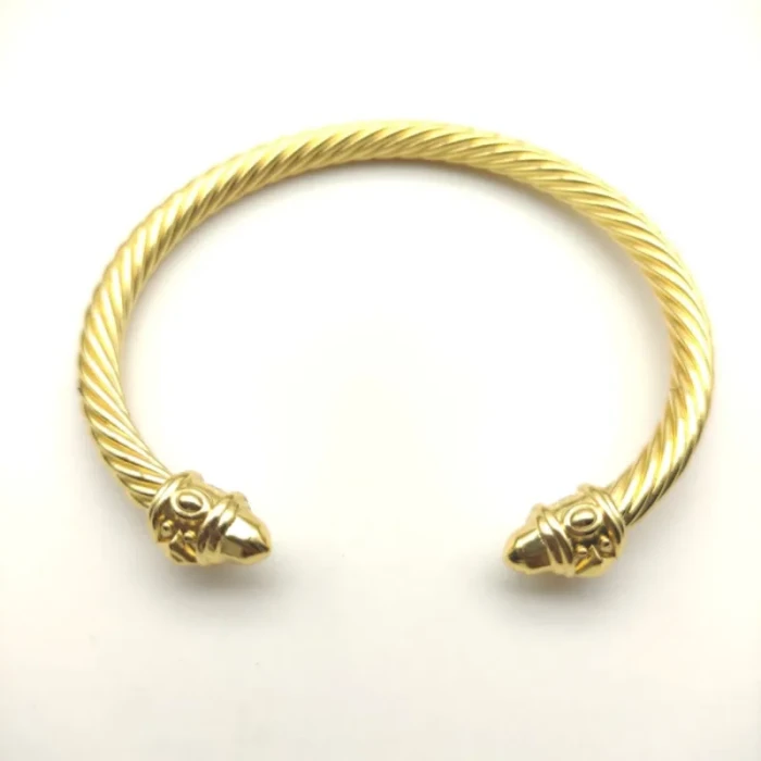 David Yurman 5mm Gold Colorful Enamel Cuff Bracelet, Fits Wrist Size 16cm - 20cm