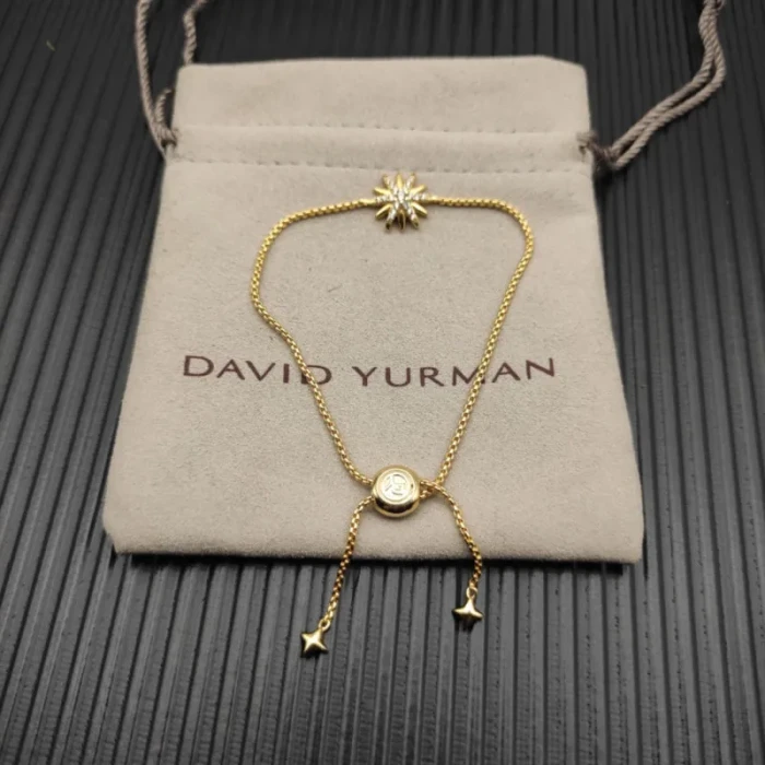 David Yurman Gold-Tone 13mm Pave Star Bracelet