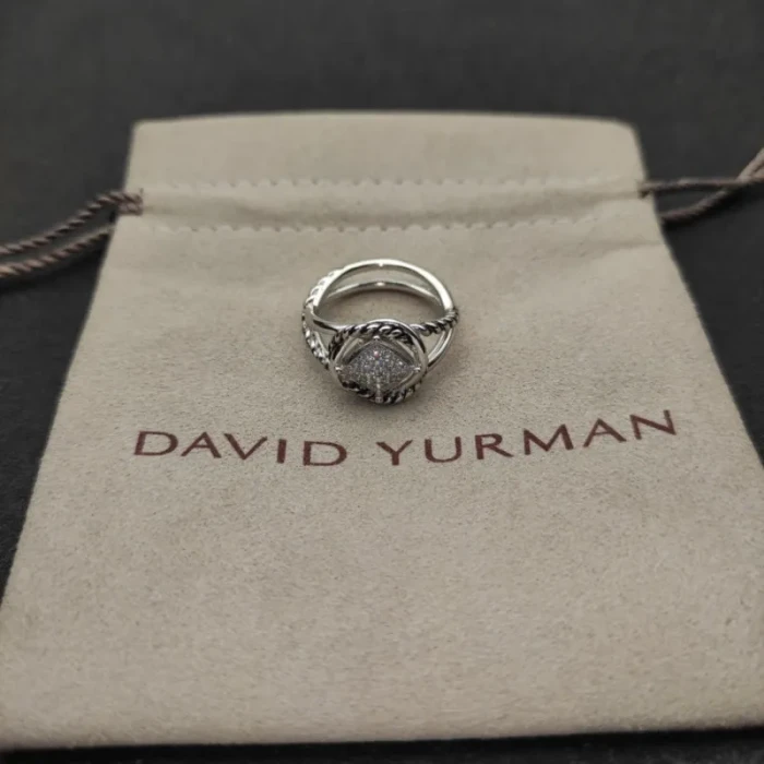 David Yurman Square Pavé Diamond Ring