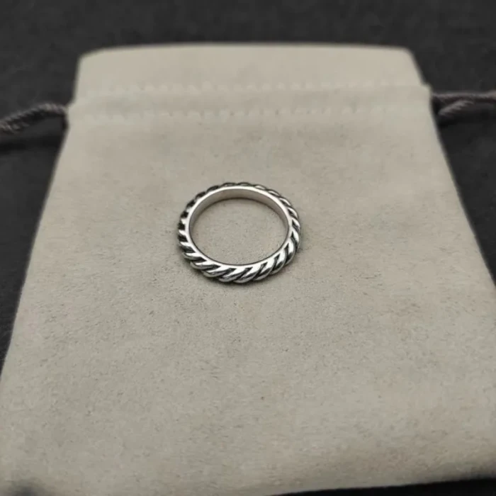 David Yurman 3mm Cable Single Row Ring Silver