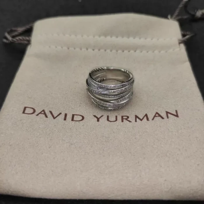 David Yurman Pavé Diamond Interwoven Band Ring