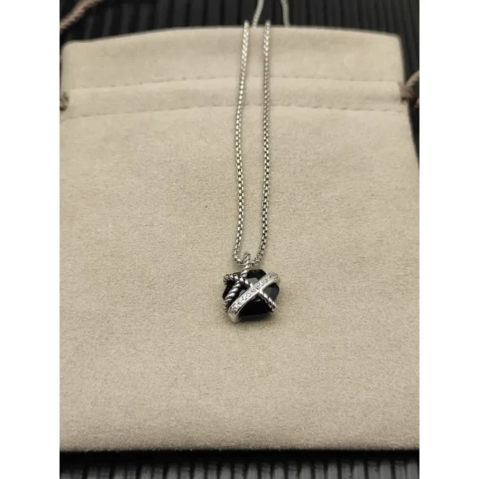David Yurman 11mm Hexagonal Black Onyx Pendant Necklace