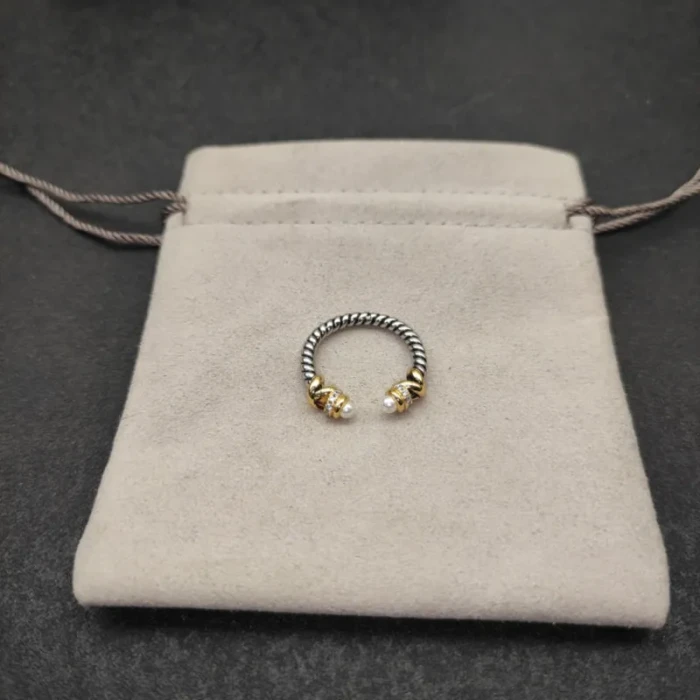 David Yurman Pearl Twisted Cable Wrap Ring