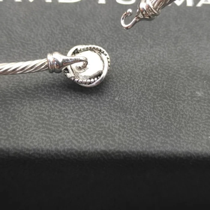 David Yurman 3mm Cable Square Purple Diamond Bracelet