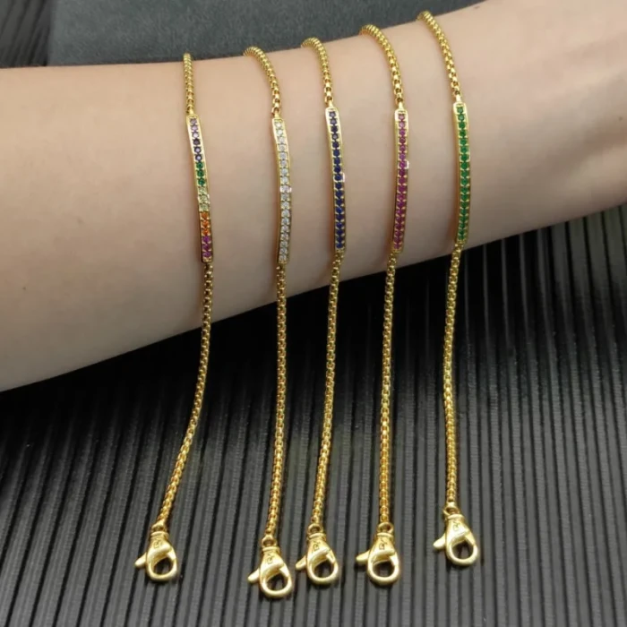 David Yurman 1.7mm Pavé Bar Multicolor Diamond Bracelet