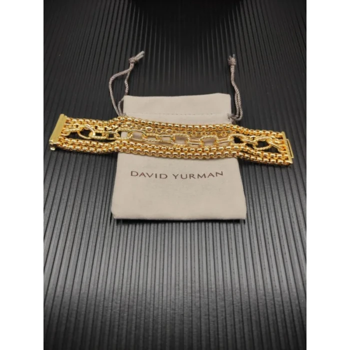David Yurman Gold-Tone 29mm Multi-Row Chain Bracelet