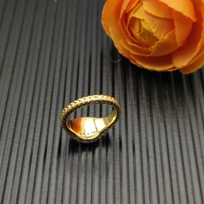 David Yurman 10mm Gold Pavé White Diamond “New York Light” Ring