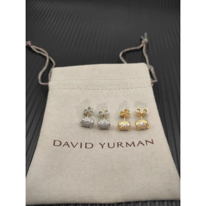David Yurman 9mm Four-Prong Pavé Diamond Stud Earrings