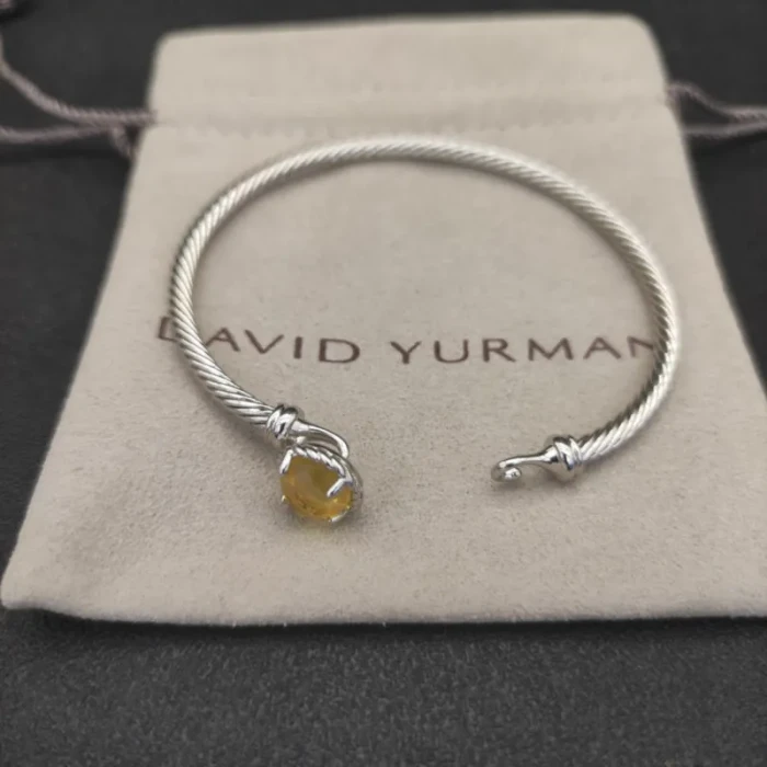 David Yurman 3mm Yellow Diamond Cable Cuff Bracelet