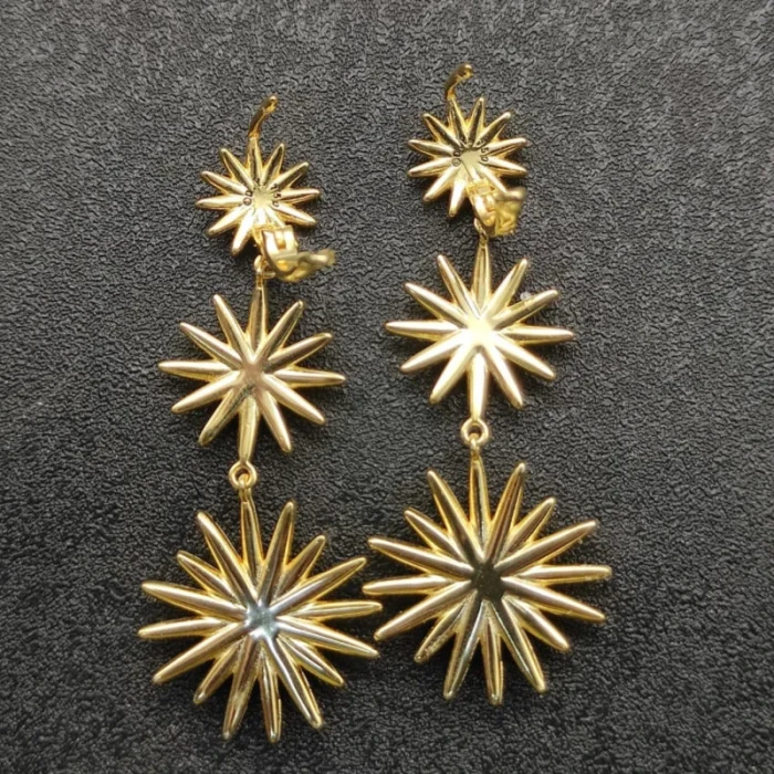 David Yurman Gold Triple Sunflower Earrings, 51mm Length