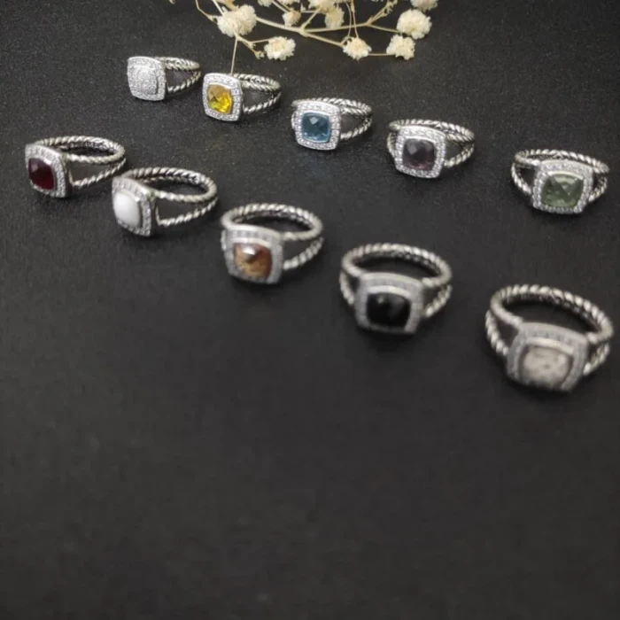 David Yurman Square-Cut Purple Diamond Ring