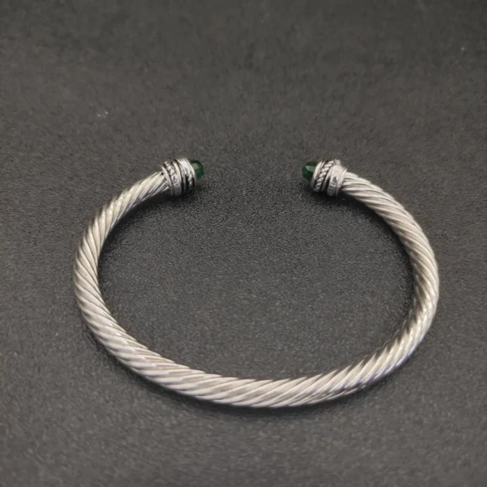 David Yurman 5mm Cable Classics Rotating Purple Diamond Cuff Bracelet