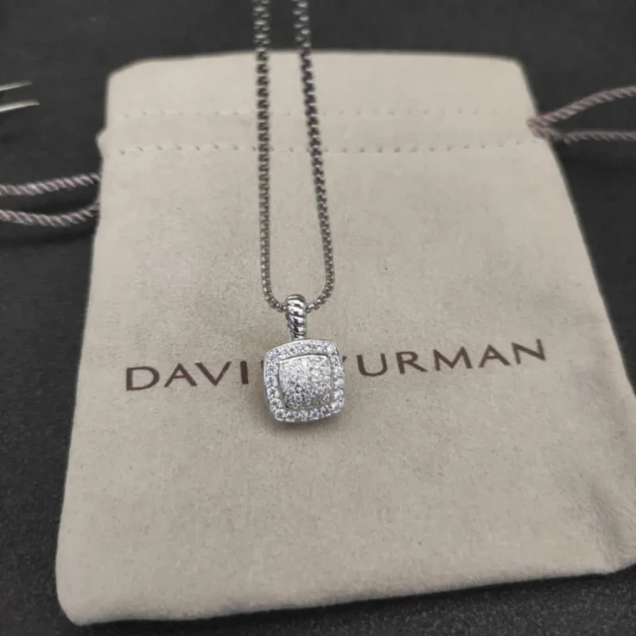 David Yurman 7mm Cushion-Cut Fully Pavé Diamond Necklace