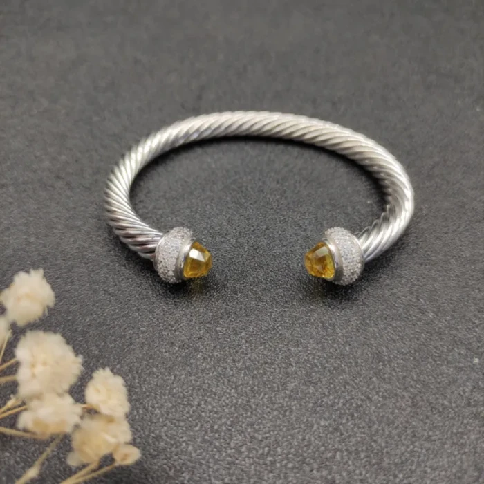 David Yurman 7mm Full Pavé Yellow Diamond Cable Bracelet