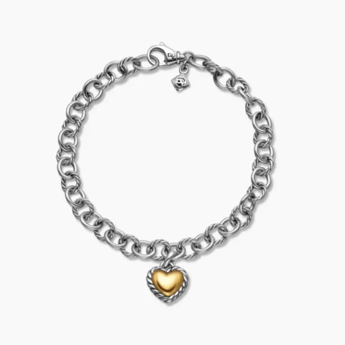 David Yurman Silver 4.5mm Heart Cable Bracelet
