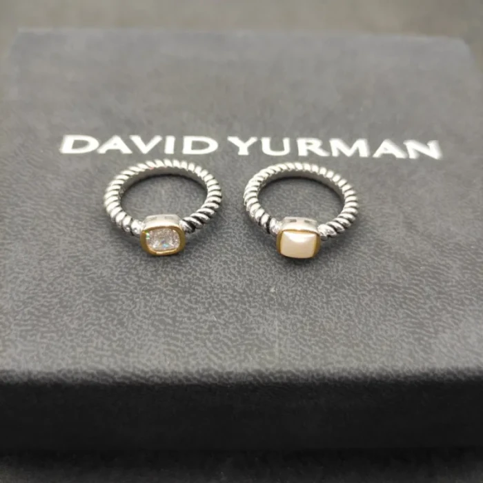 David Yurman 6mm Wide Square White Diamond Ring