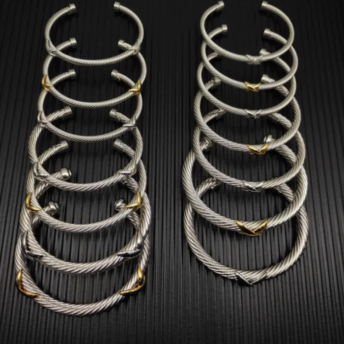 David Yurman 5mm Silver Double X Bracelet