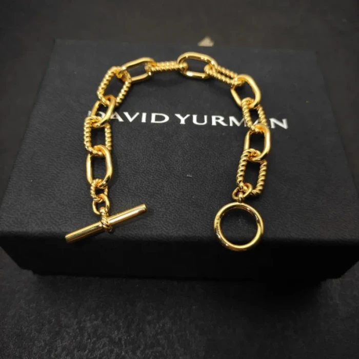 David Yurman Cable Twist Gold Rotating Clasp Bracelet, Length 21cm