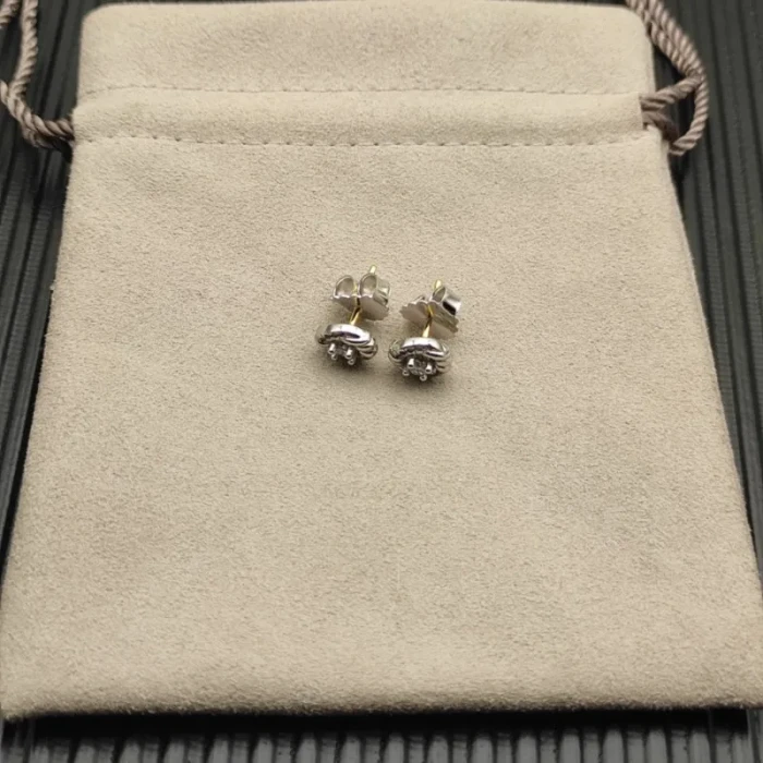 David Yurman Silver 8mm Petite Infinity Stud Earrings