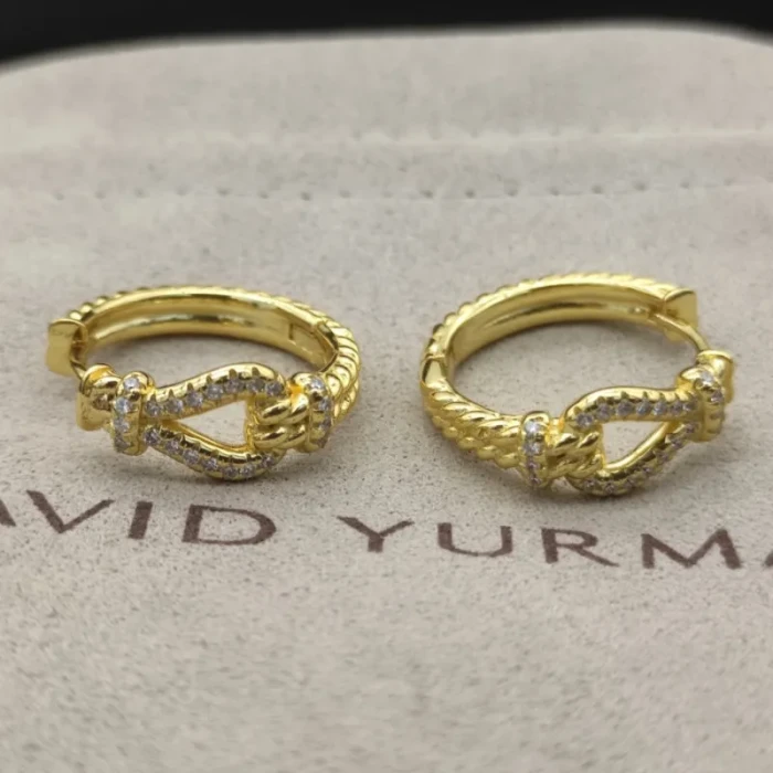 David Yurman Gold-Tone Cable Hoop Earrings