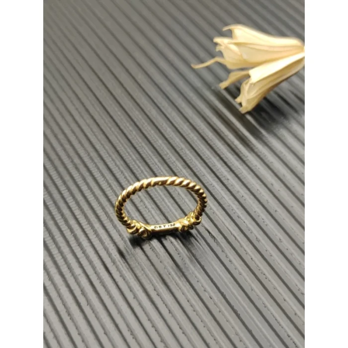 David Yurman Gold-Tone Cable Wrapped Edge Ring