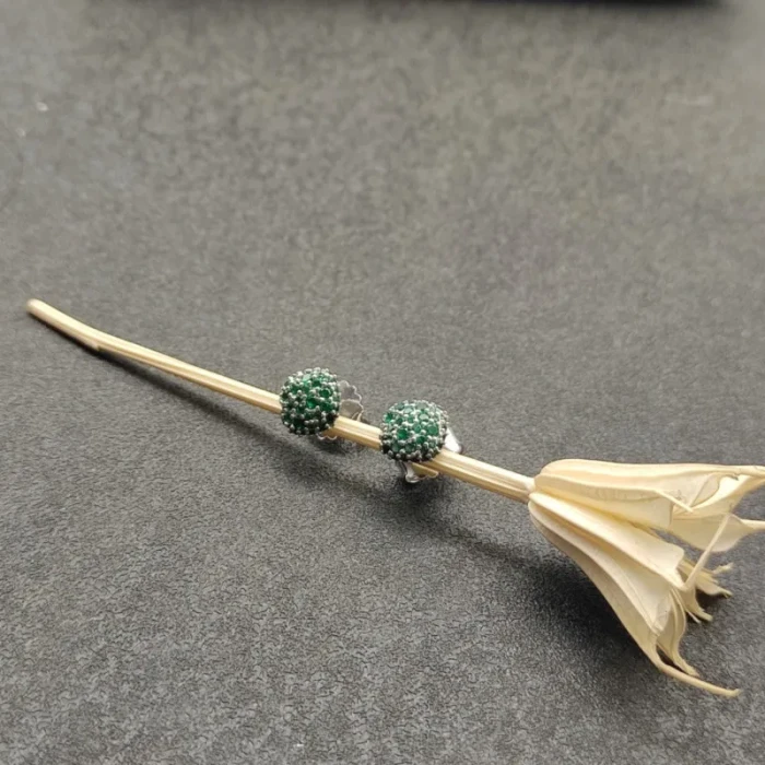 David Yurman 8mm Green Diamond Stud Earrings