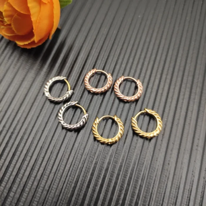 David Yurman Rose Gold 11mm Cable Mini Hoop Earrings