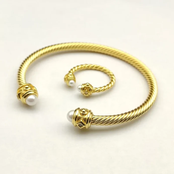 David Yurman Gold Pearl Renaissance Ring