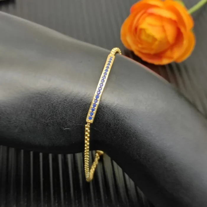 David Yurman 1.7mm Pavé Bar Blue Diamond Bracelet