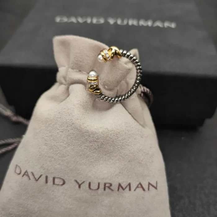 David Yurman Pearl Twisted Cable Wrap Ring