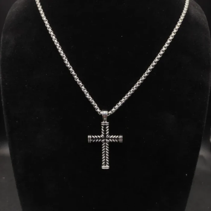 David Yurman Double Cable Cross Pendant Necklace