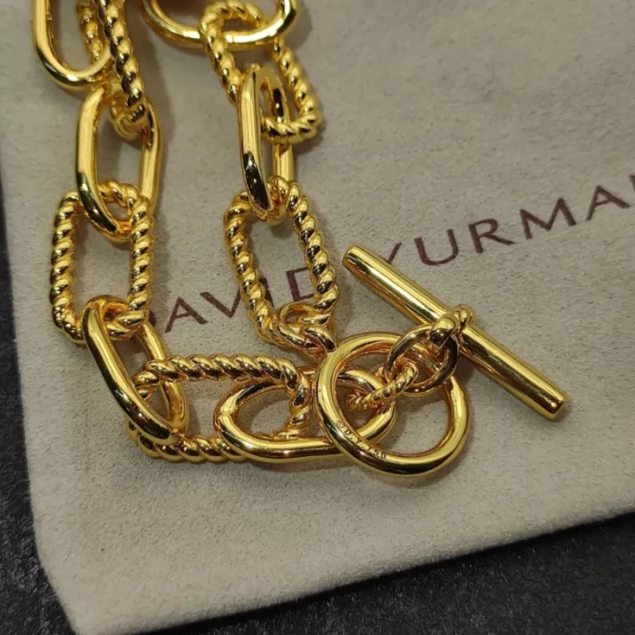 David Yurman Cable Twist Gold Rotating Clasp Bracelet, Length 21cm