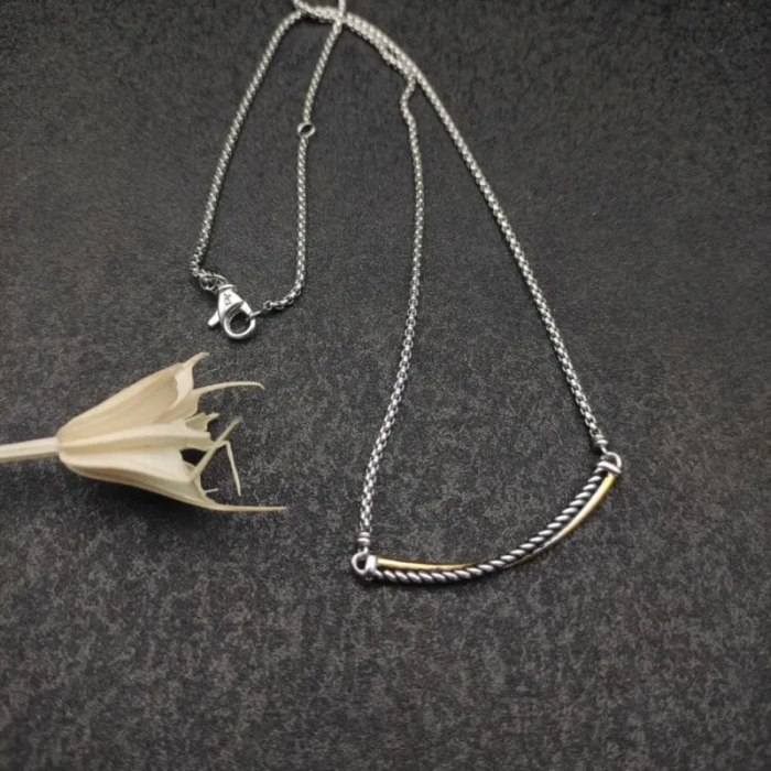 David Yurman Gold and Silver Smiley Pendant Necklace