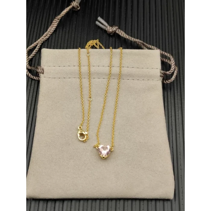 David Yurman 8mm Morganite Heart Diamond Pendant Necklace