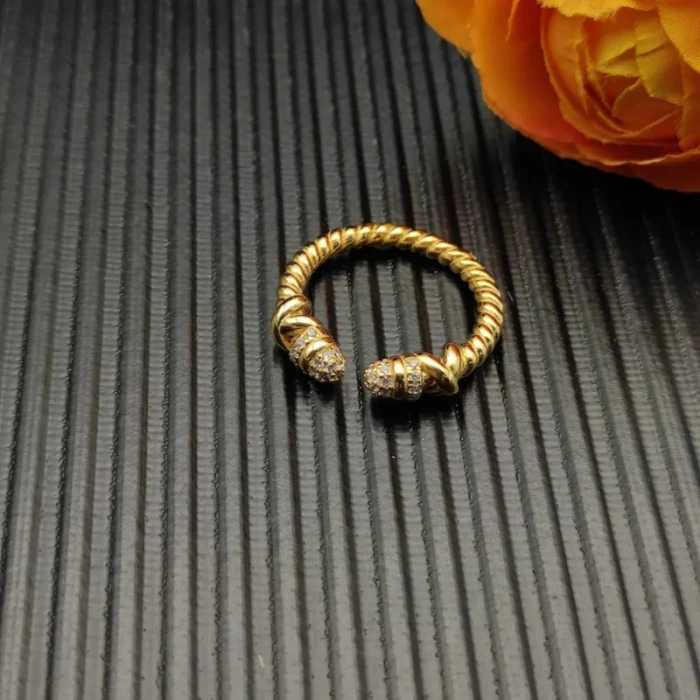 David Yurman Gold Pavé Cable Wrap Ring
