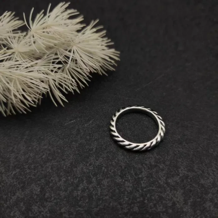 David Yurman 3mm Cable Single Row Ring Silver