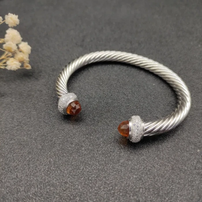 David Yurman 7mm Full Pavé Champagne Diamond Cuff Bracelet