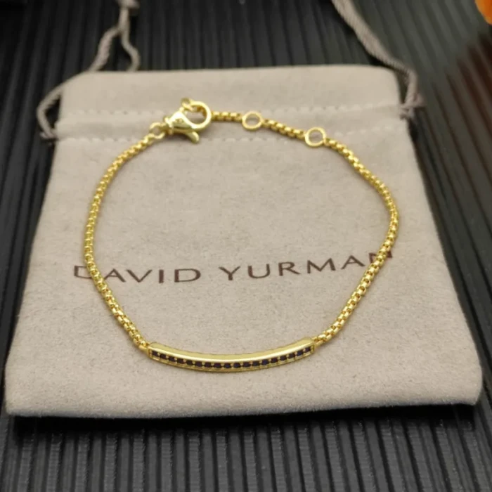David Yurman 1.7mm Pavé Bar Blue Diamond Bracelet