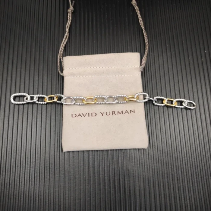 David Yurman 8.5mm Madison Chain Bracelet Gold and Silver