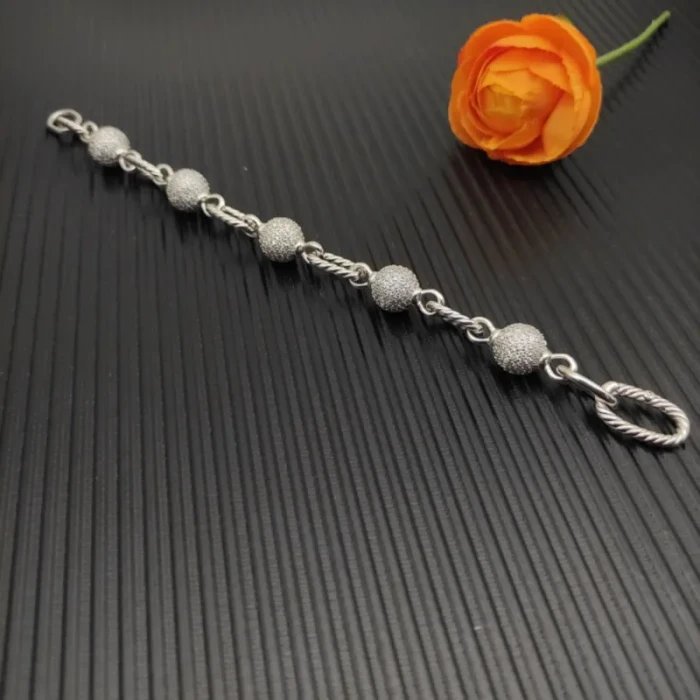 David Yurman Sterling Silver Madison Pavé Bead Bracelet