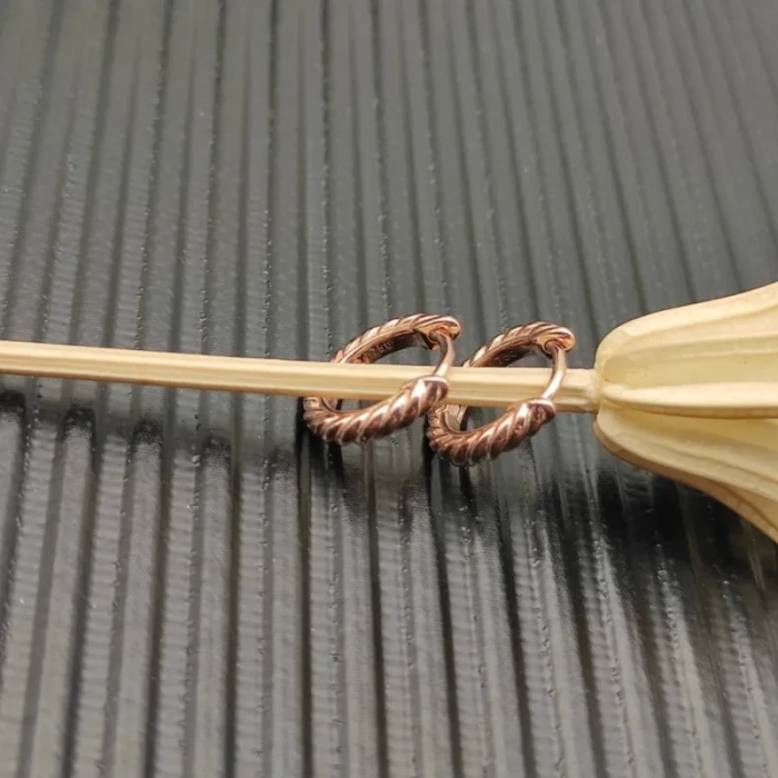 David Yurman Rose Gold 11mm Cable Mini Hoop Earrings