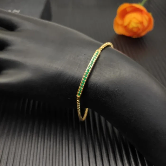 David Yurman 1.7mm Pavé Bar Green Diamond Bracelet