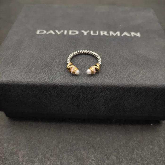 David Yurman Pearl Twisted Cable Wrap Ring
