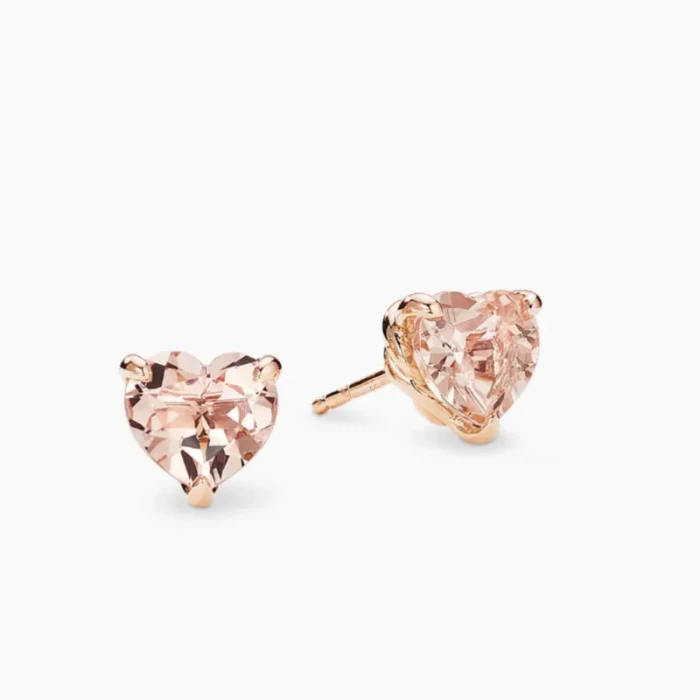 David Yurman 8mm Morganite Heart Stud Earrings