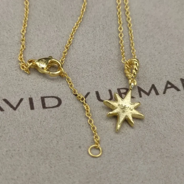 David Yurman North Star-Inspired Red Diamond Pendant Necklace with Extension Chain