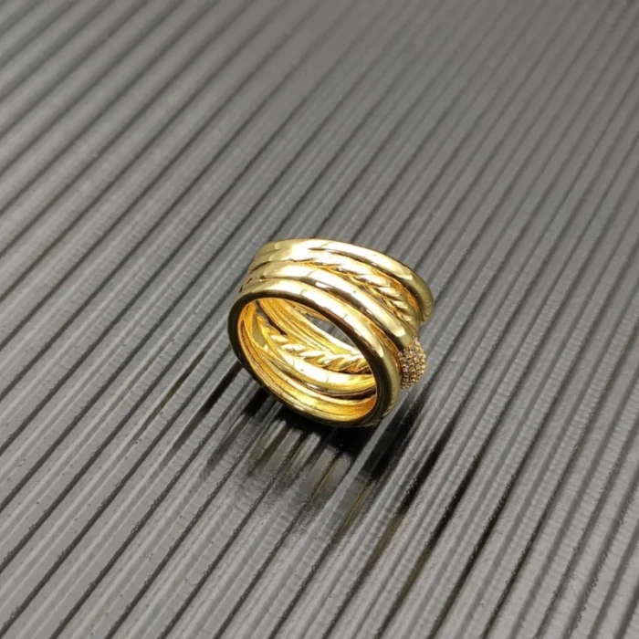 David Yurman 17.5mm Five-Row Cable Cross Diamond Ring